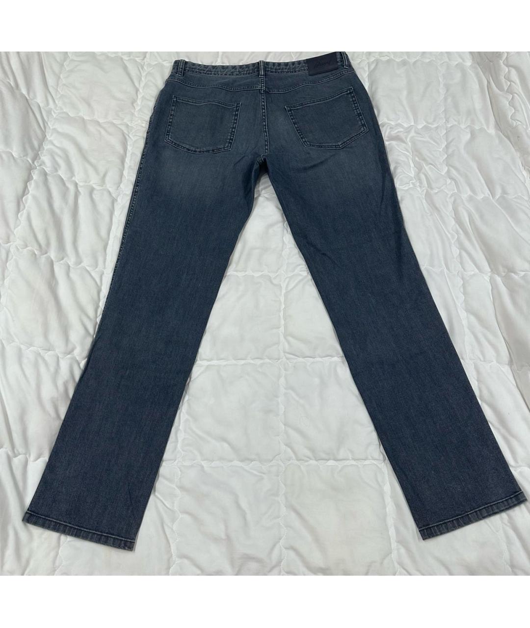 BRIONI Темно-синие прямые джинсы, фото 2