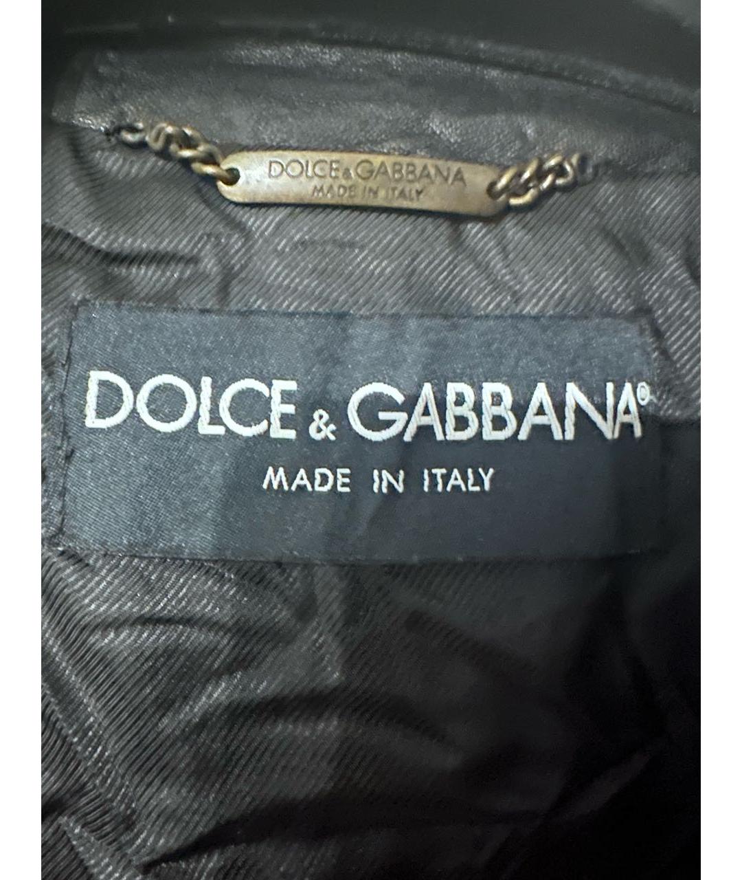 DOLCE&GABBANA Черная кожаная куртка, фото 6