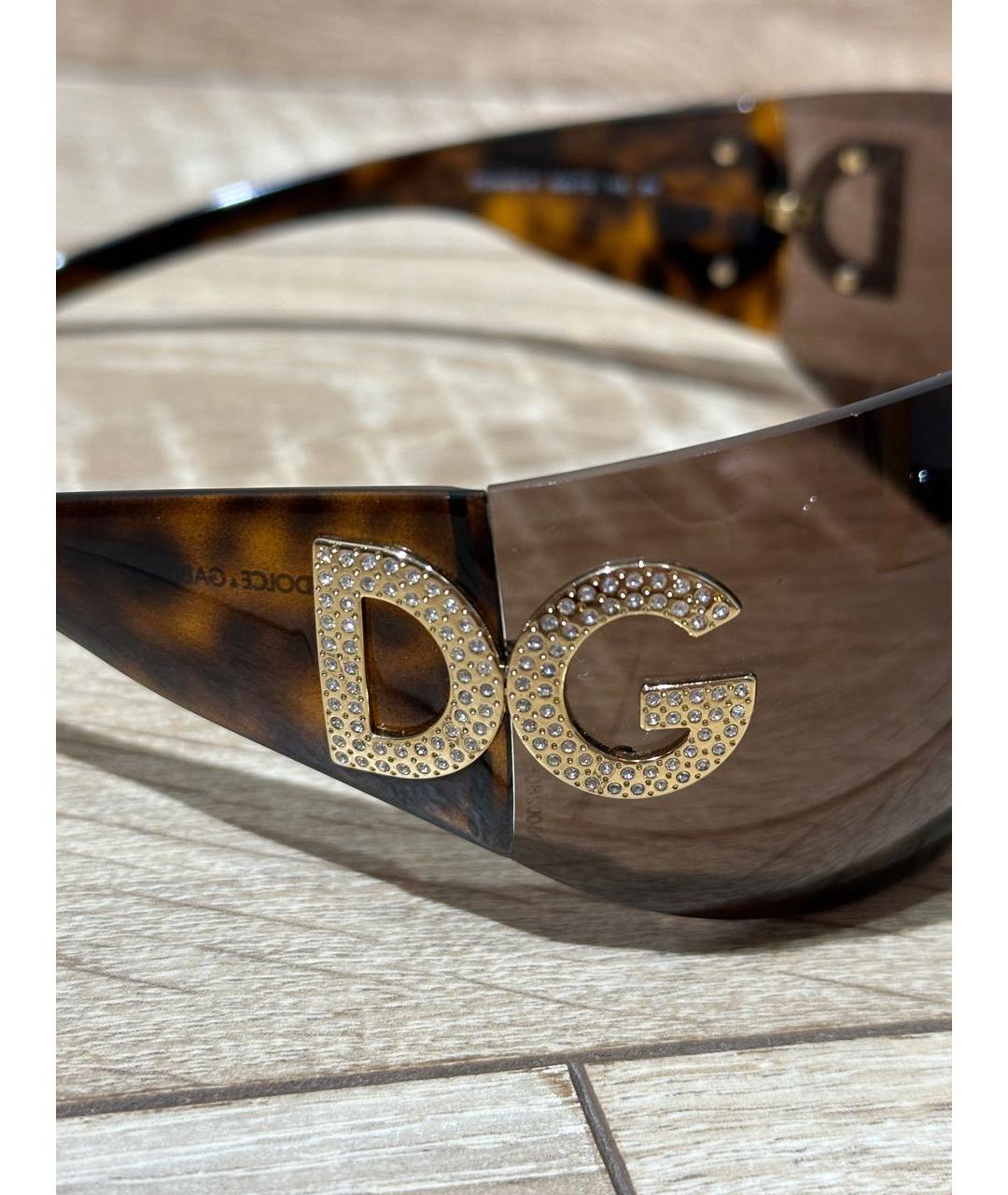 DOLCE&GABBANA Коричневые пластиковые солнцезащитные очки, фото 3