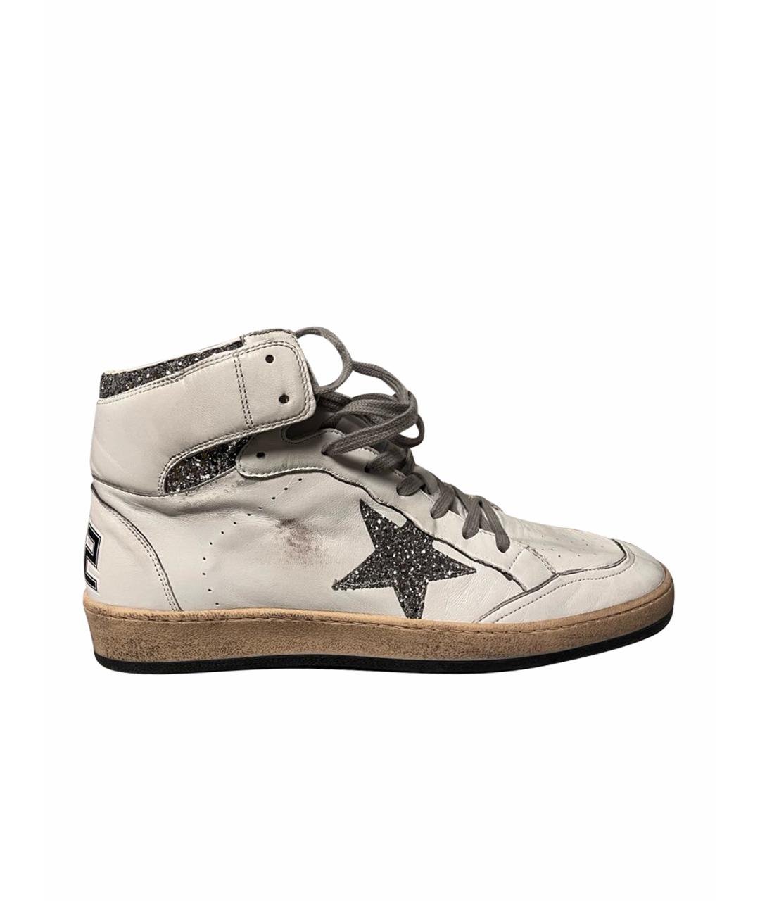 GOLDEN GOOSE DELUXE BRAND Белые кожаные высокие кроссовки / кеды, фото 1