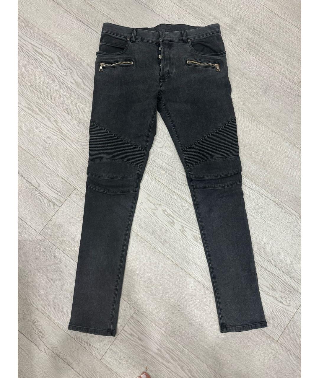 BALMAIN Черные хлопко-эластановые джинсы скинни, фото 6