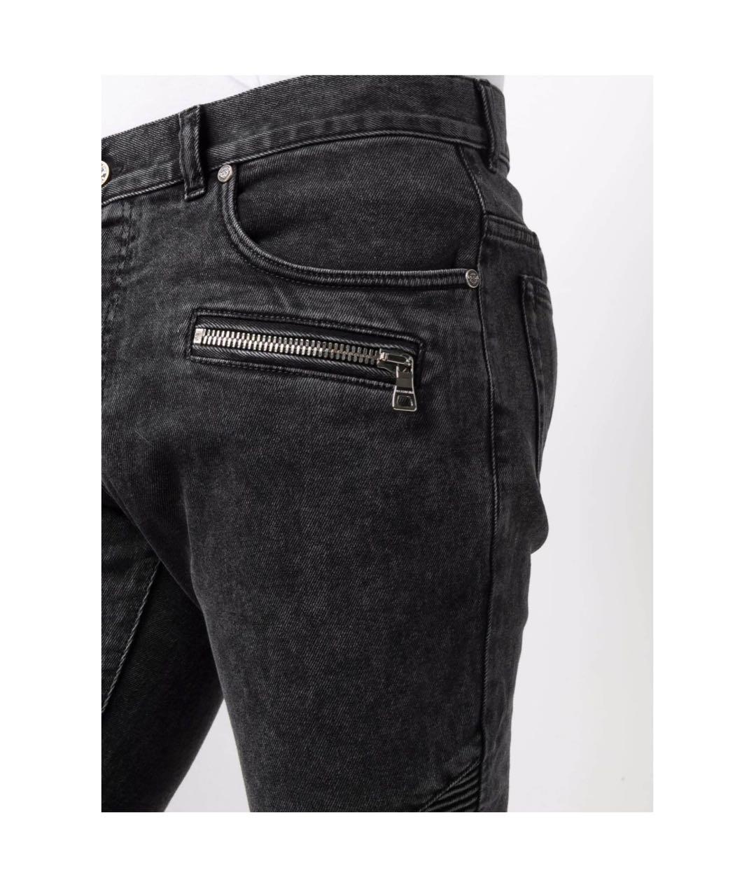 BALMAIN Черные хлопко-эластановые джинсы скинни, фото 2