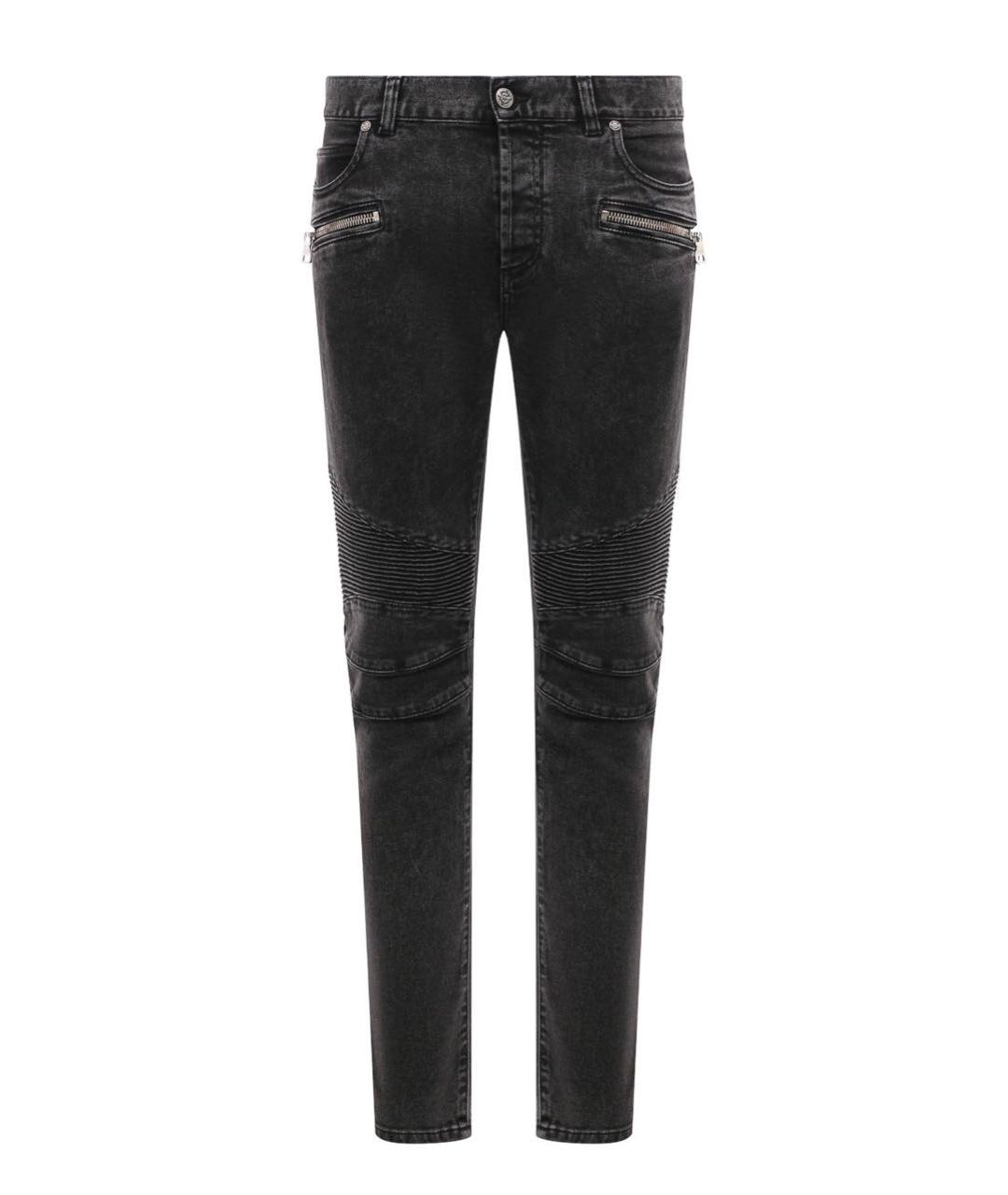 BALMAIN Черные хлопко-эластановые джинсы скинни, фото 1