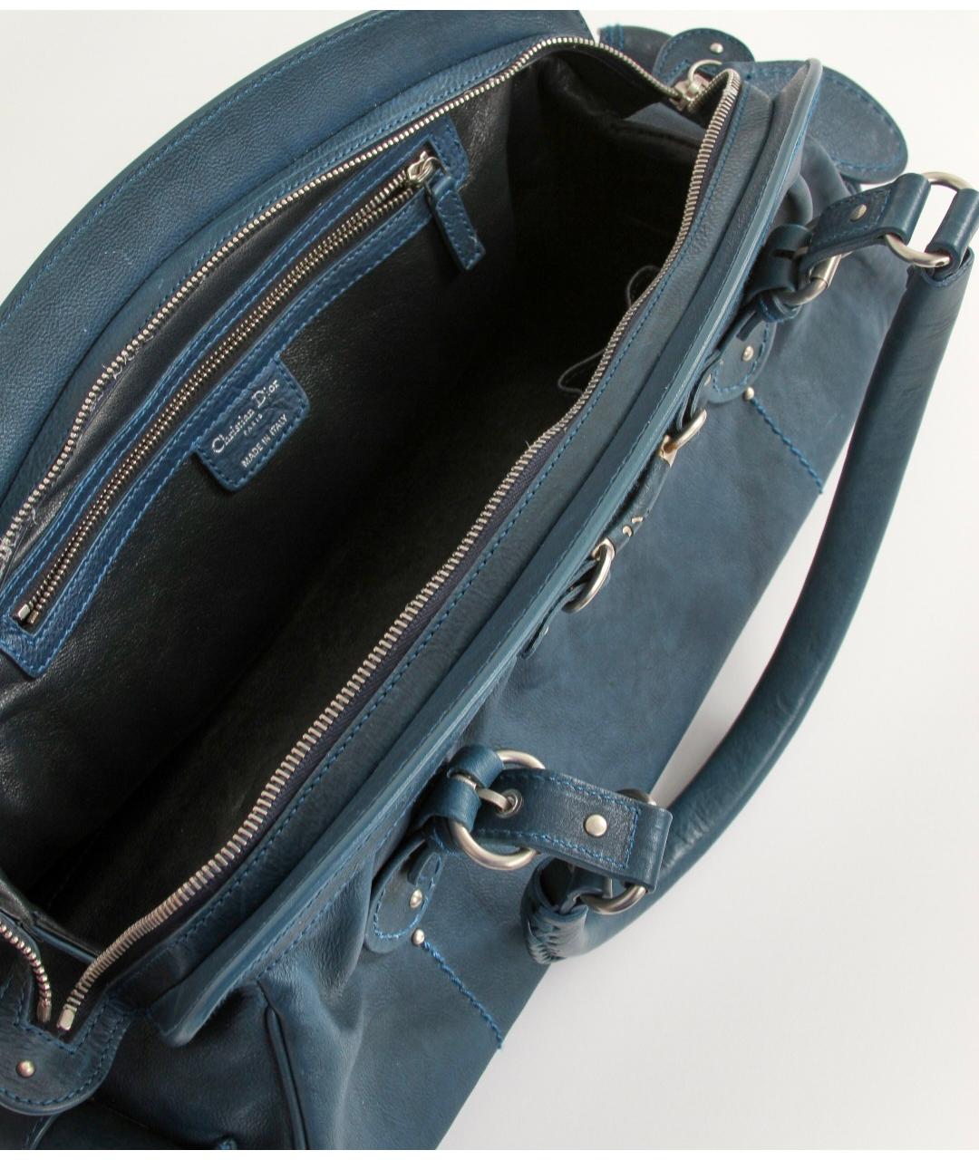 CHRISTIAN DIOR PRE-OWNED Синяя кожаная сумка с короткими ручками, фото 2