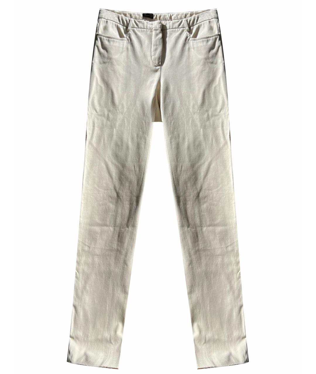 LORO PIANA Бежевые хлопковые брюки узкие, фото 1