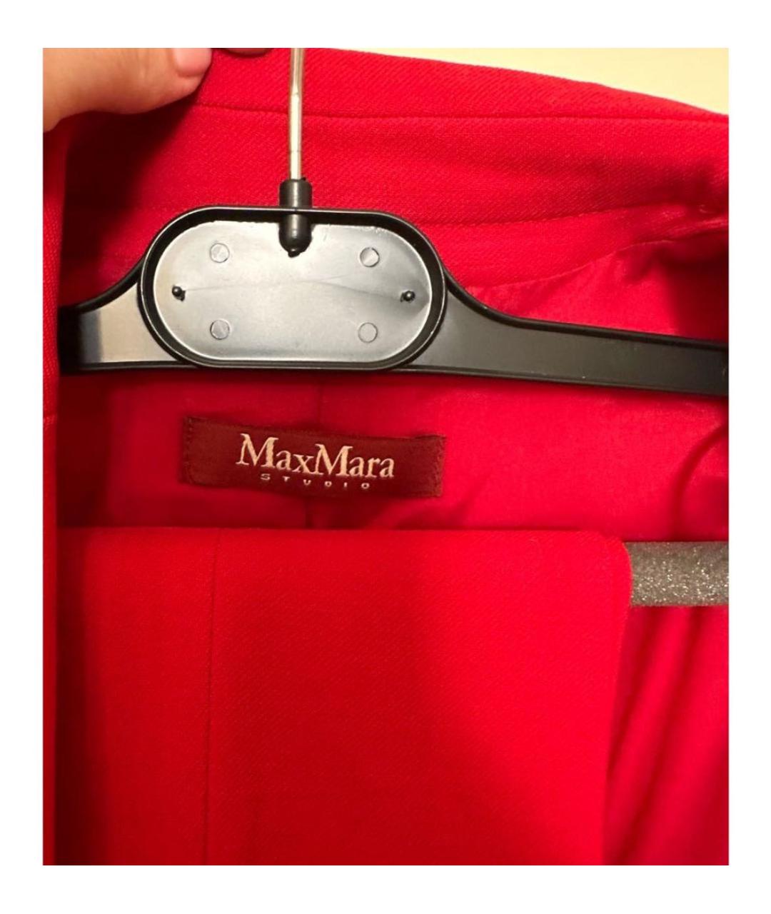 MAX MARA STUDIO Красный шерстяной костюм с брюками, фото 5