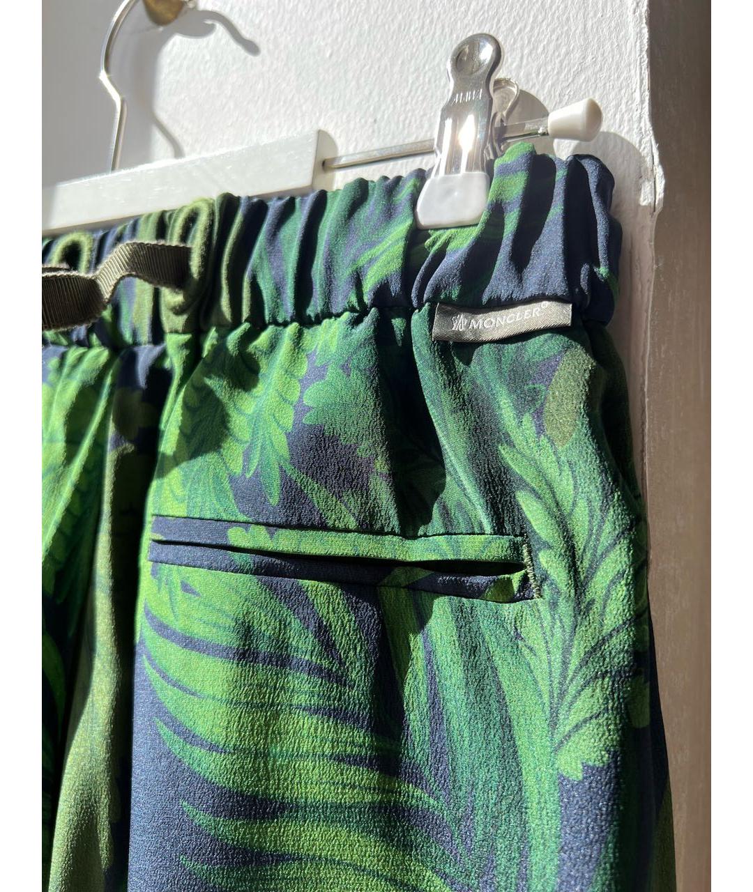 MONCLER Зеленый шелковый костюм с брюками, фото 4