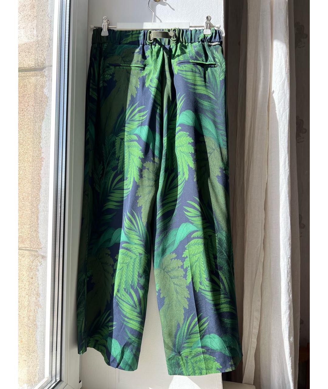MONCLER Зеленый шелковый костюм с брюками, фото 5