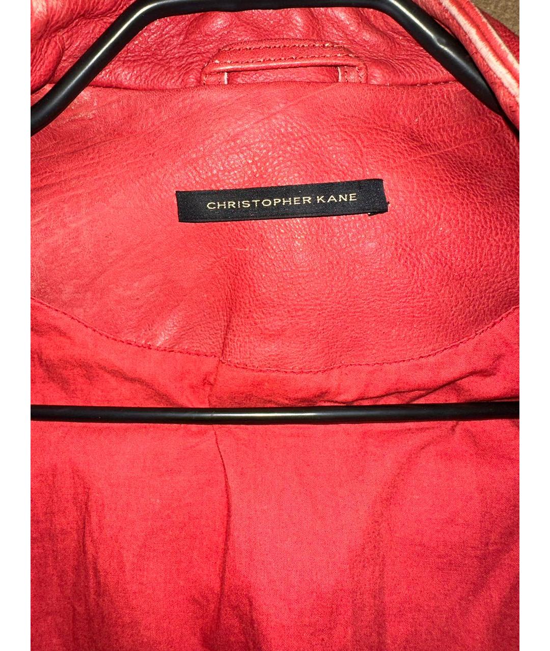 CHRISTOPHER KANE Красная кожаная куртка, фото 3