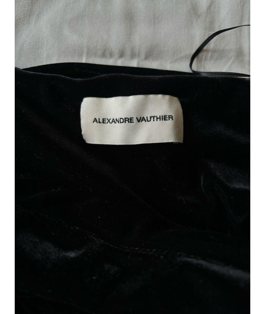 ALEXANDRE VAUTHIER Черная велюровая юбка мини, фото 3