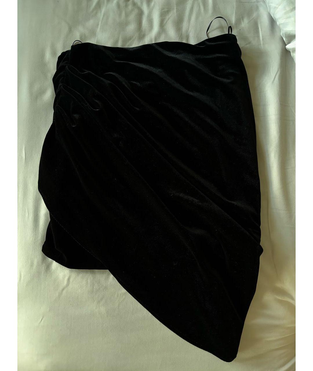 ALEXANDRE VAUTHIER Черная велюровая юбка мини, фото 2