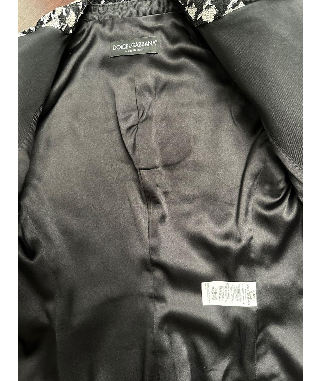 DOLCE&GABBANA Черный полиэстеровый жакет/пиджак, фото 3