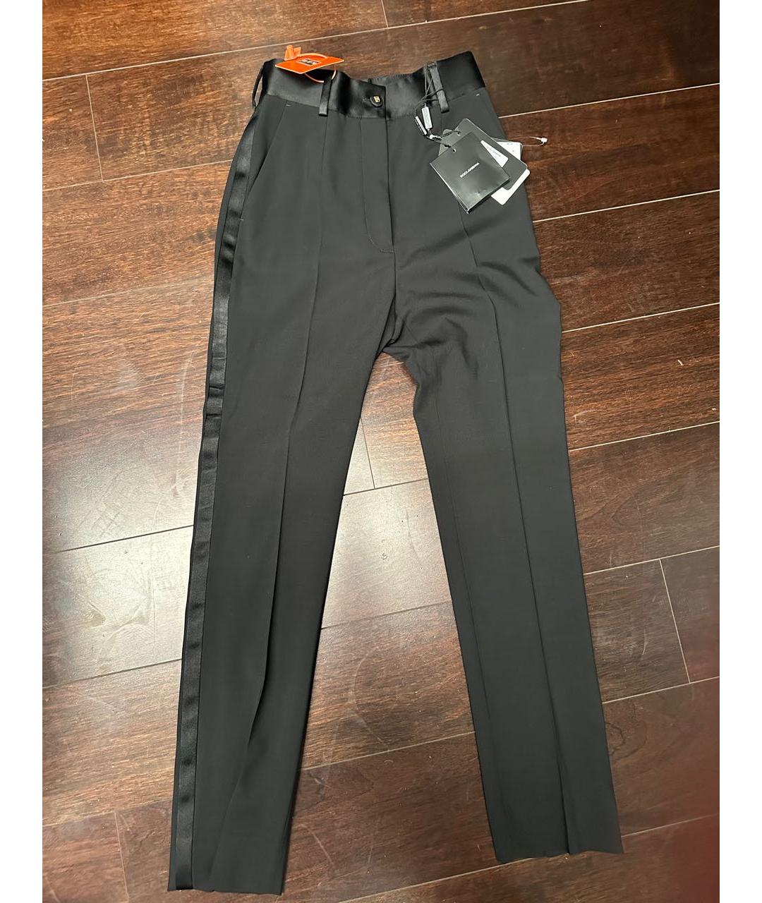 DOLCE&GABBANA Черные шерстяные брюки узкие, фото 6