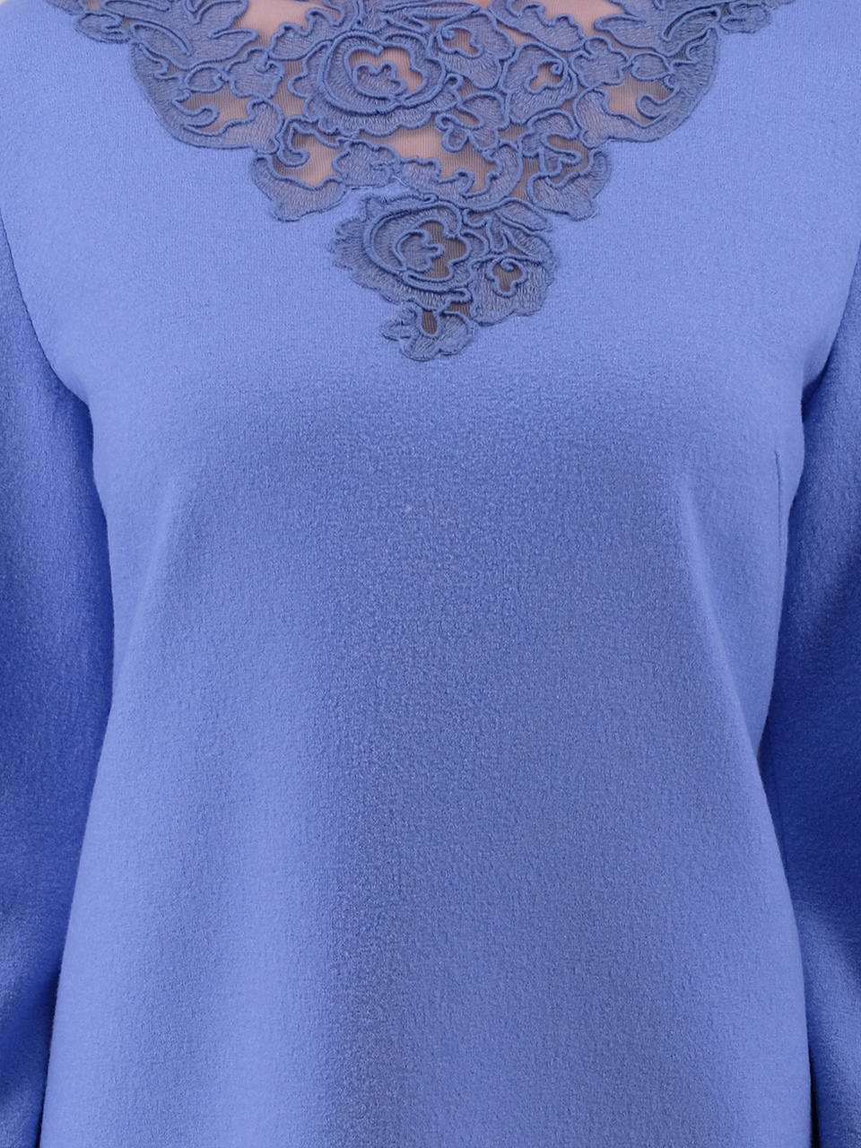 ERMANNO SCERVINO Синее шерстяное повседневное платье, фото 4