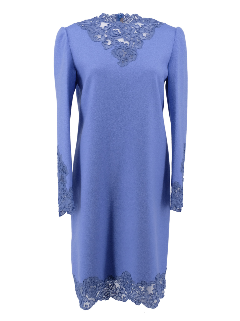 ERMANNO SCERVINO Синее шерстяное повседневное платье, фото 1