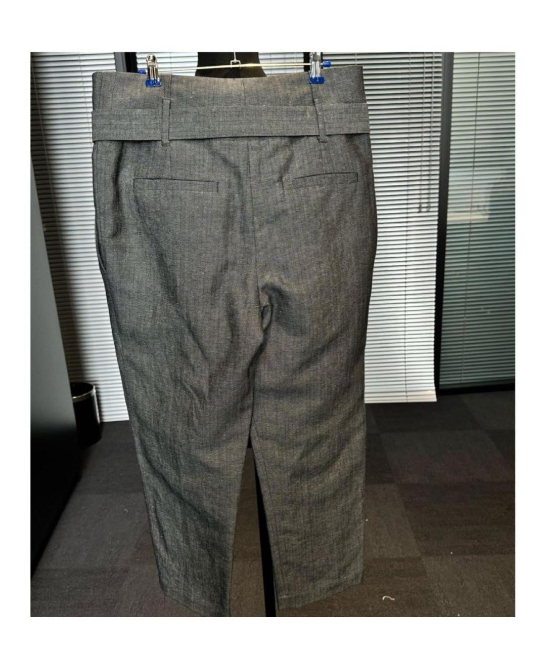 BRUNELLO CUCINELLI Антрацитовые прямые брюки, фото 4