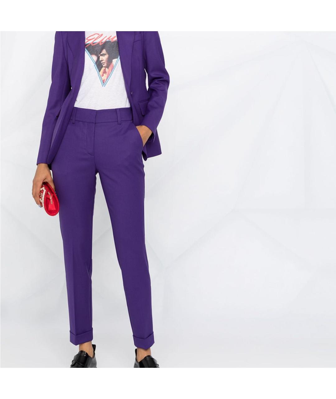 P.A.R.O.S.H. Фиолетовые шерстяные брюки узкие, фото 6