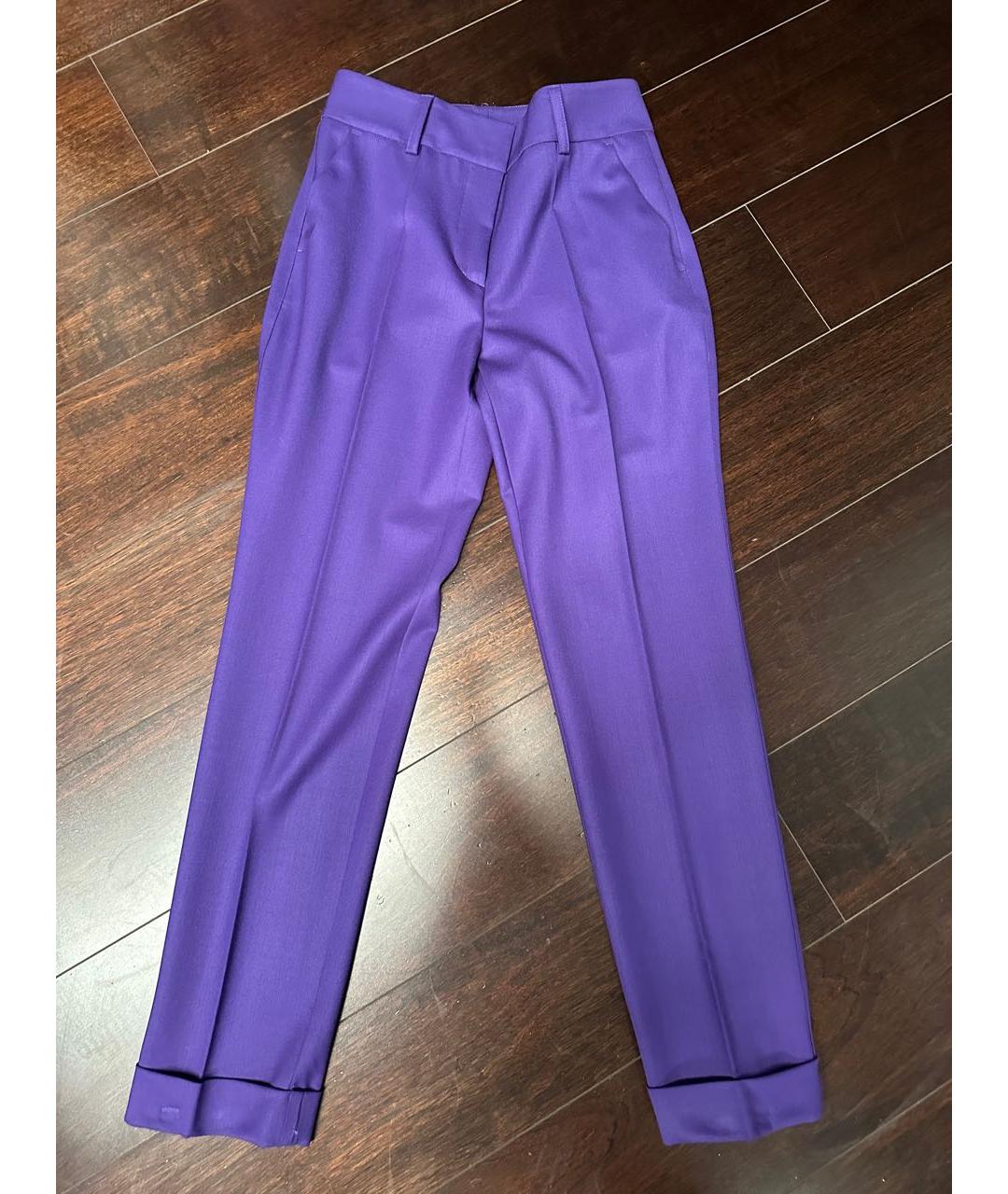 P.A.R.O.S.H. Фиолетовые шерстяные брюки узкие, фото 9