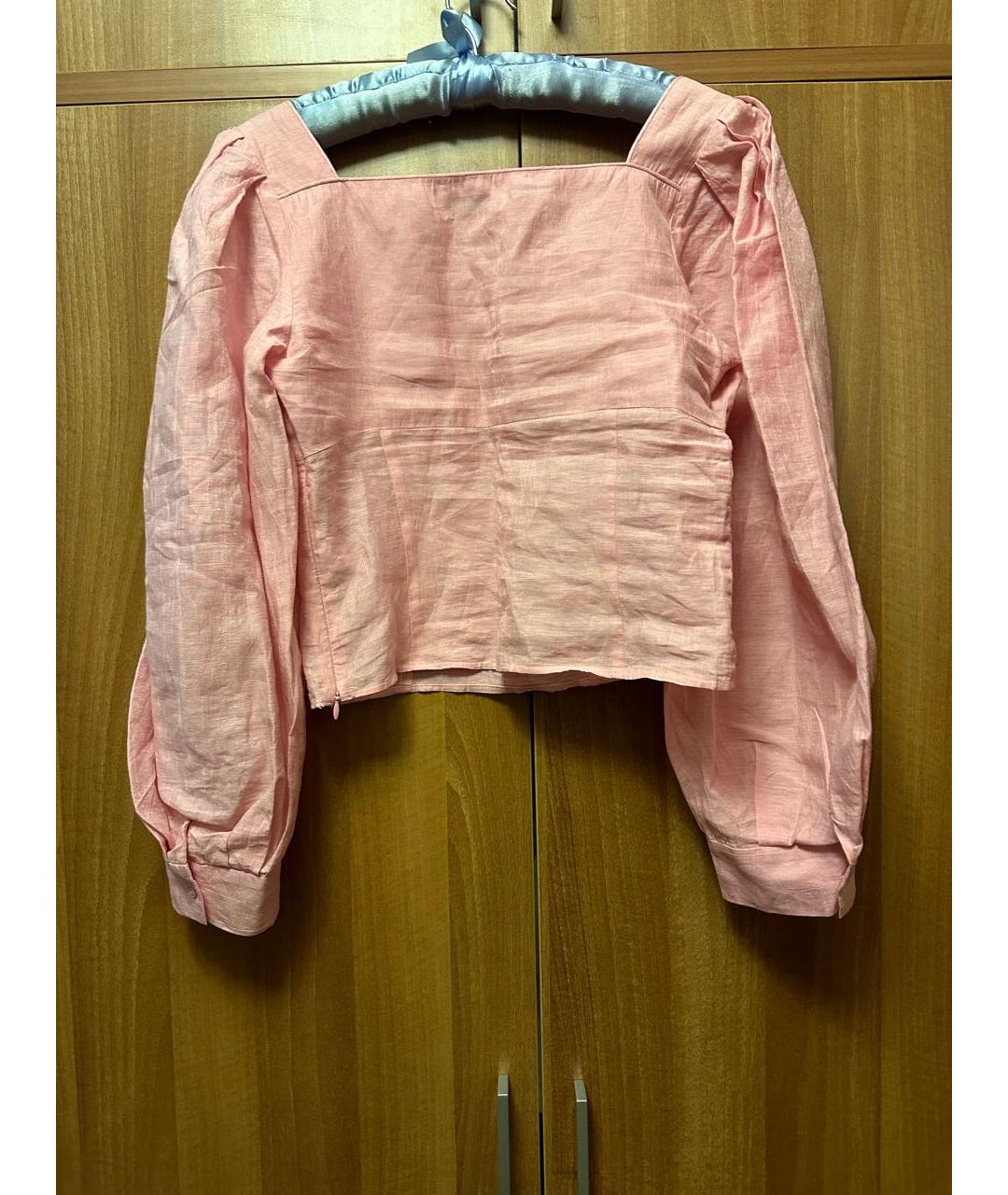 SANDRO Розовая льняная блузы, фото 2