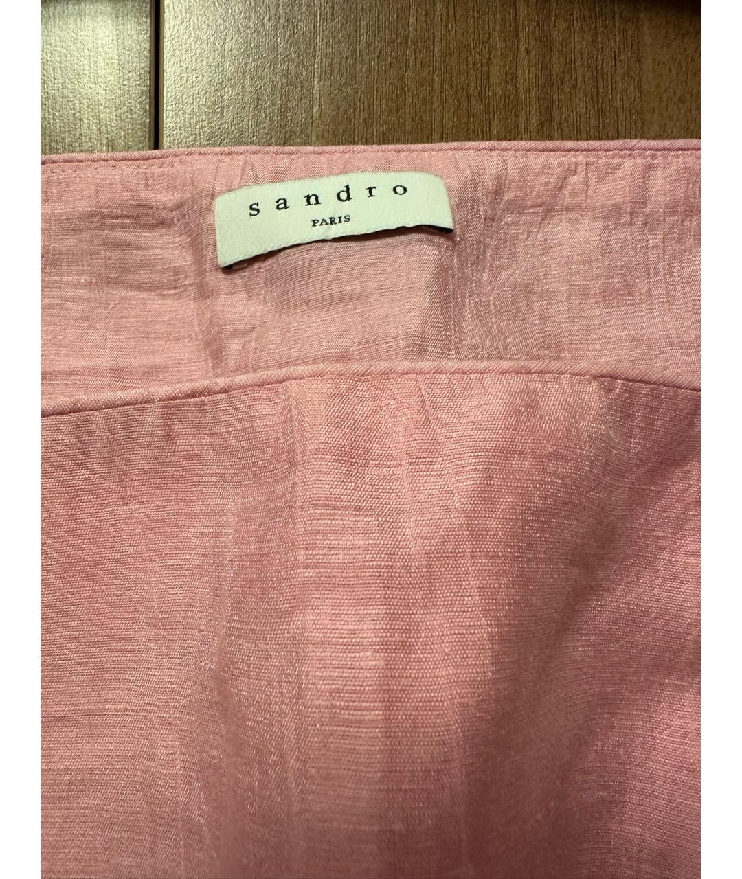 SANDRO Розовая льняная блузы, фото 3