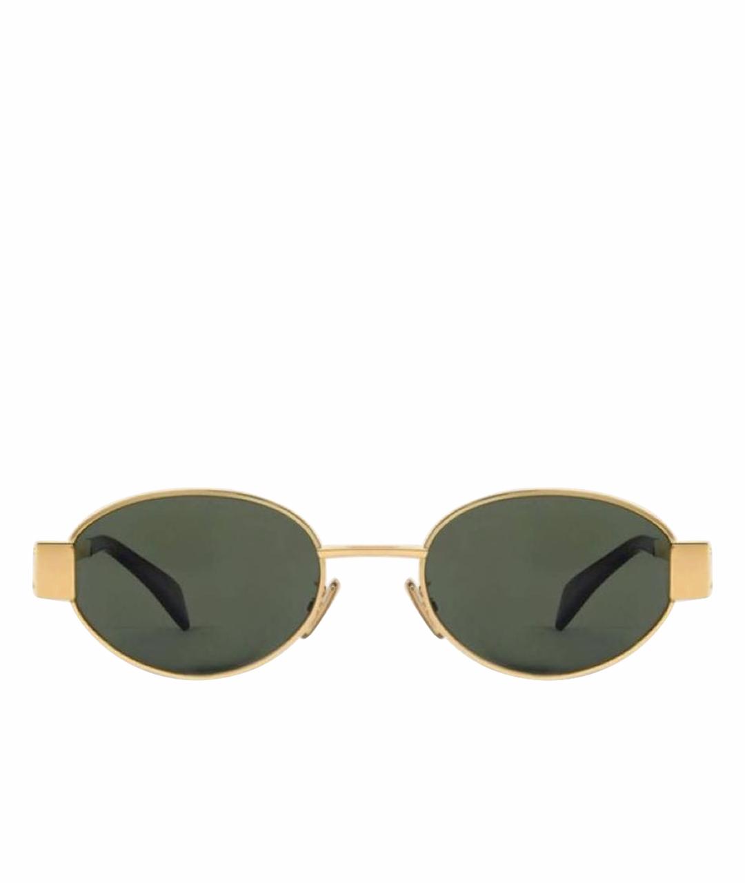 CELINE Золотые металлические солнцезащитные очки, фото 1