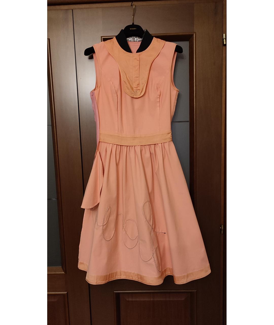 LOVE MOSCHINO Розовое хлопко-эластановое коктейльное платье, фото 5