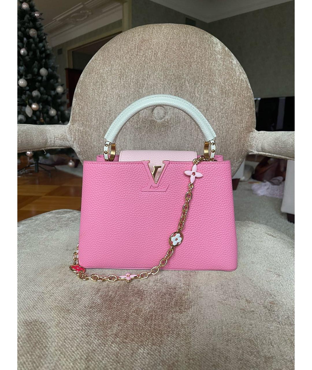 LOUIS VUITTON PRE-OWNED Розовая кожаная сумка с короткими ручками, фото 9