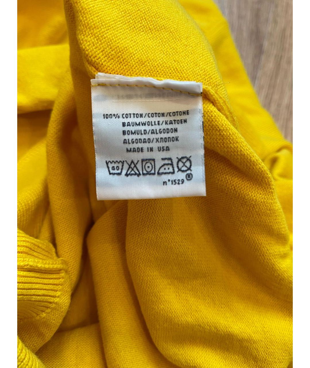 POLO RALPH LAUREN Желтый хлопковый джемпер / свитер, фото 4