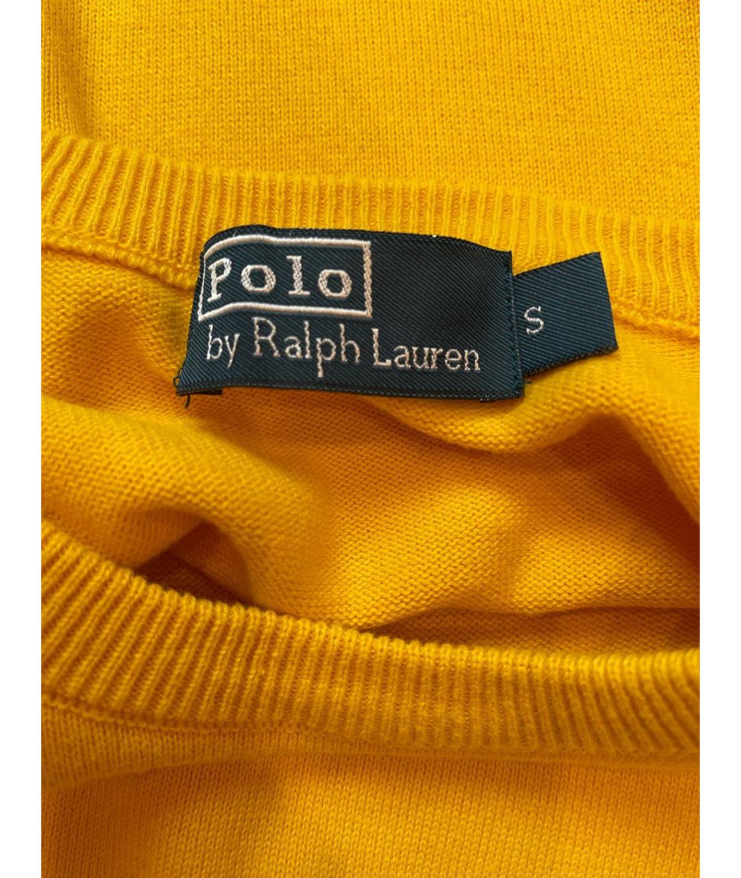 POLO RALPH LAUREN Желтый хлопковый джемпер / свитер, фото 3