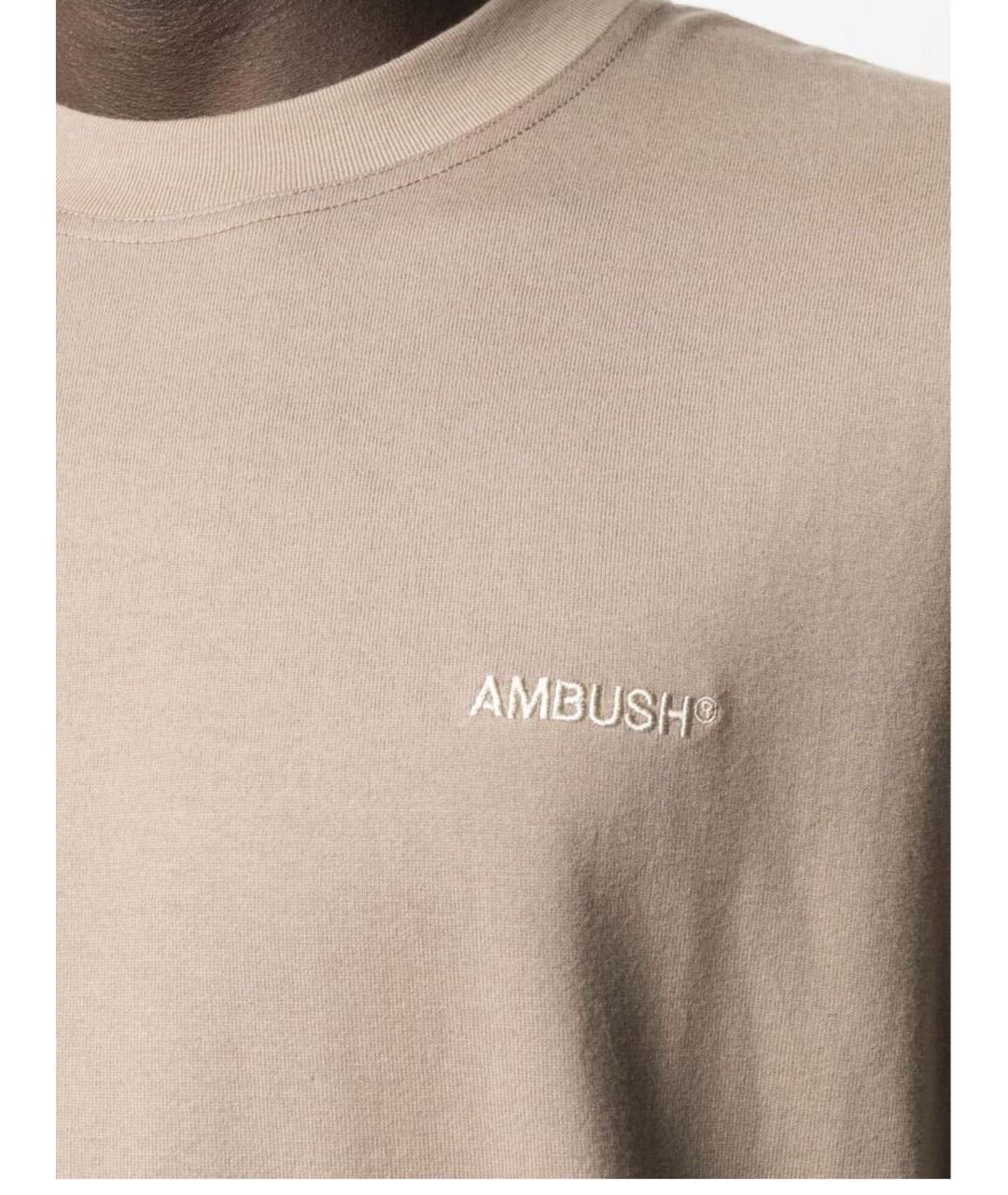 AMBUSH Бежевая хлопковая футболка, фото 4