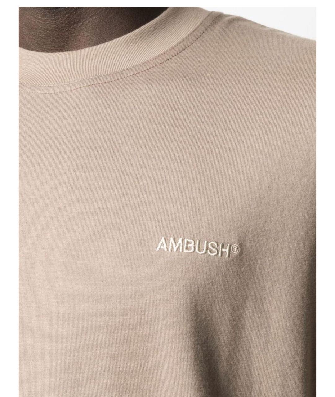AMBUSH Бежевая хлопковая футболка, фото 4