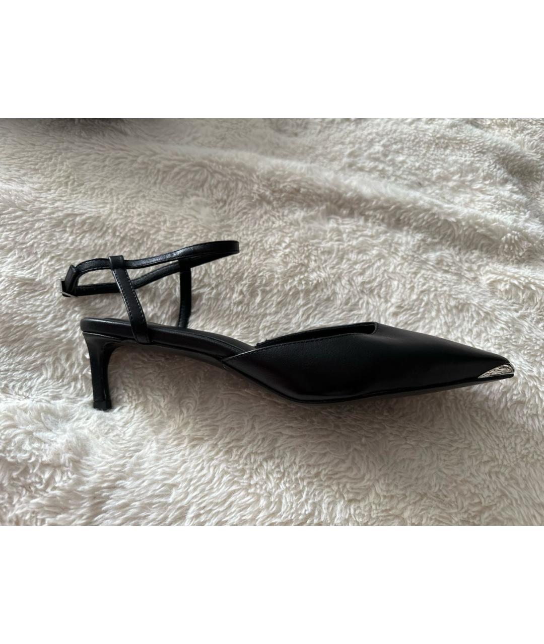 CELINE PRE-OWNED Черные кожаные лодочки на низком каблуке, фото 5
