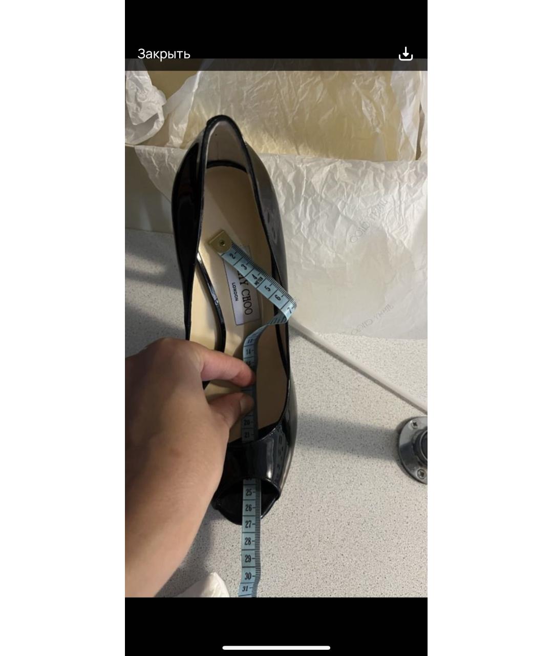 JIMMY CHOO Черные туфли из лакированной кожи, фото 2