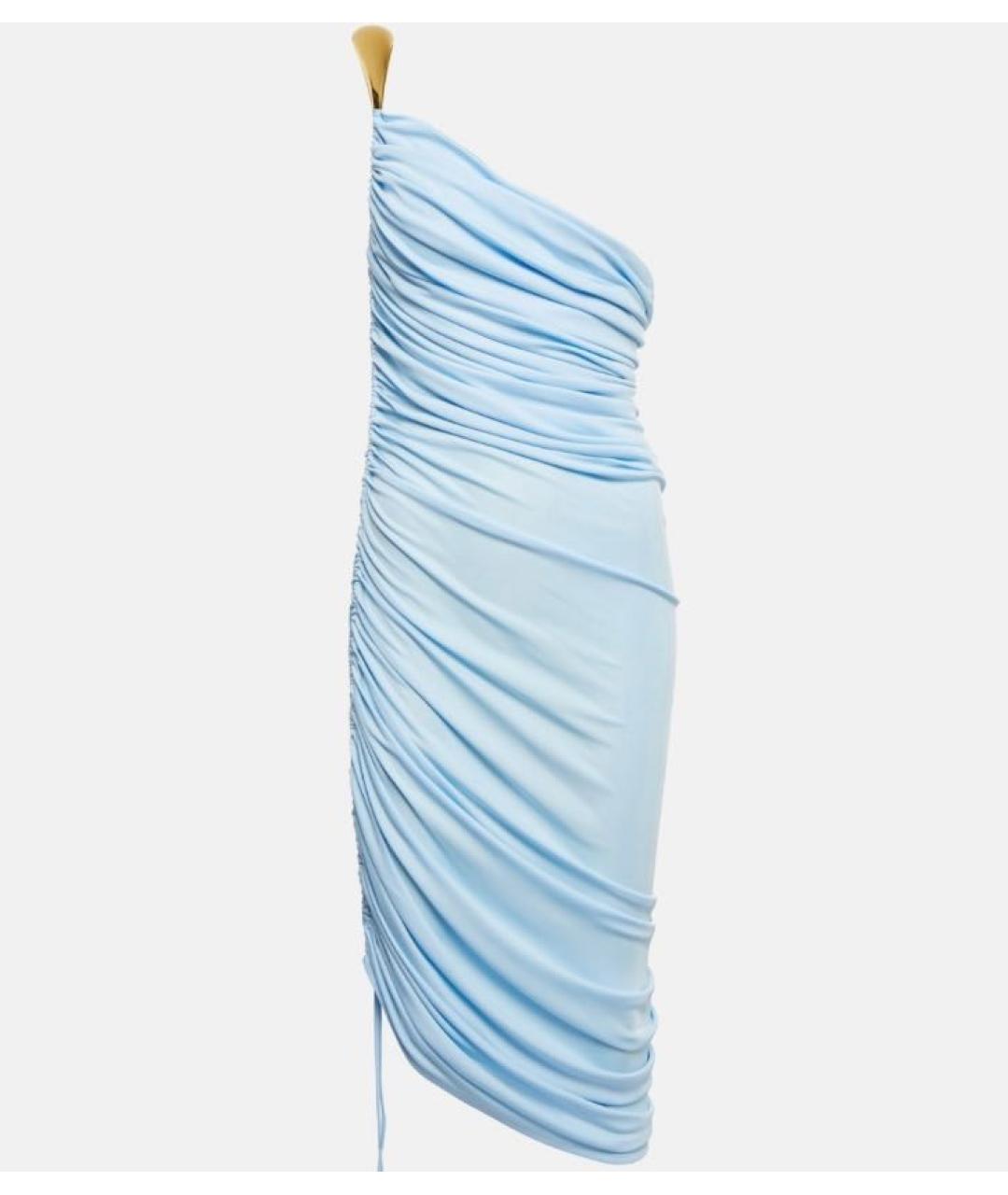 BOTTEGA VENETA Голубое полиэстеровое коктейльное платье, фото 5