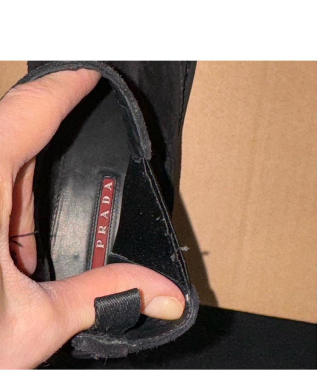 PRADA Черные замшевые ботинки, фото 7
