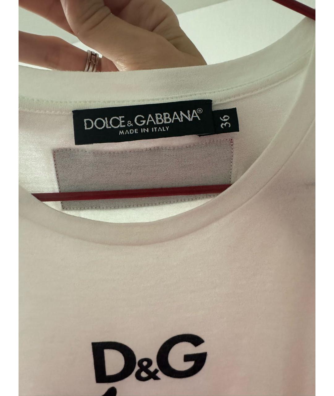 DOLCE&GABBANA Белая хлопковая футболка, фото 3