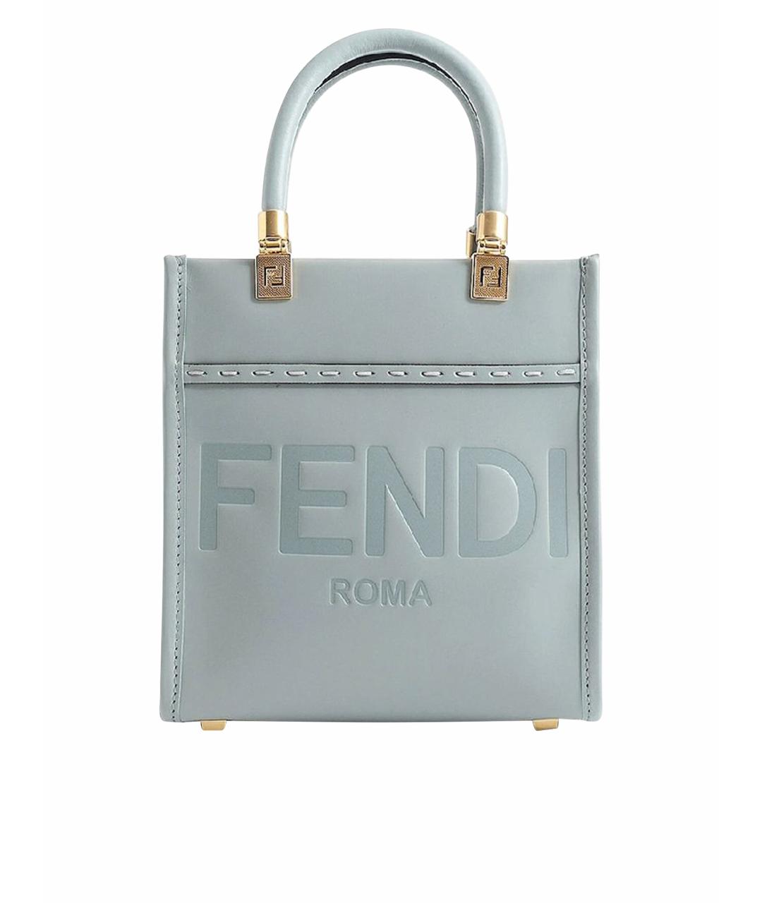 FENDI Голубая кожаная сумка через плечо, фото 1