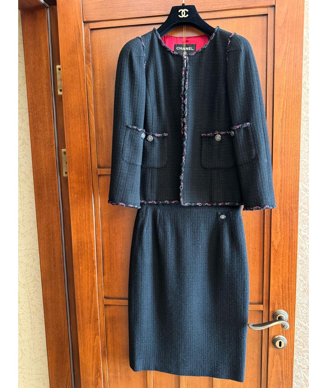 CHANEL PRE-OWNED Черный шерстяной жакет/пиджак, фото 8