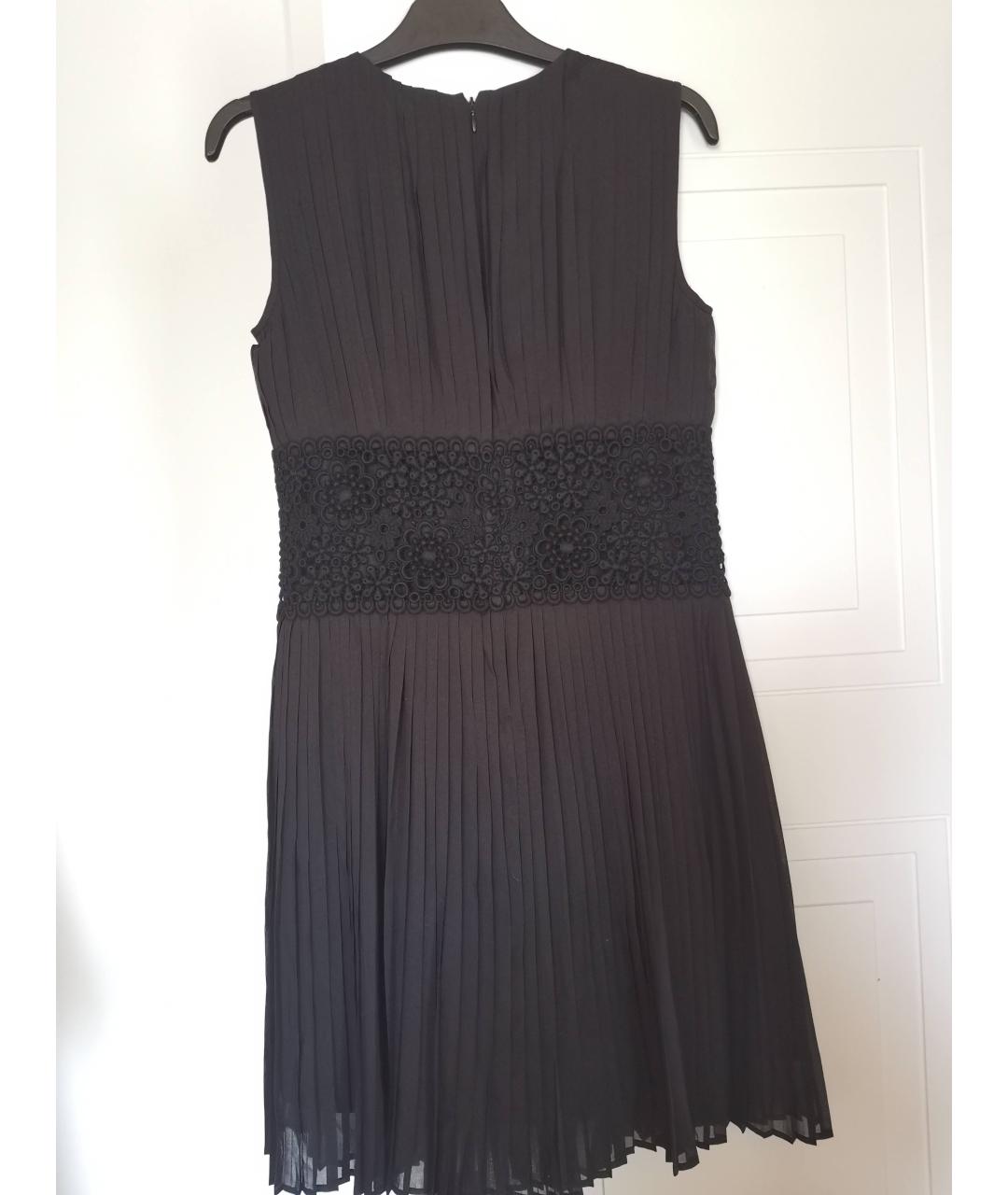 RED VALENTINO Черное шелковое коктейльное платье, фото 2