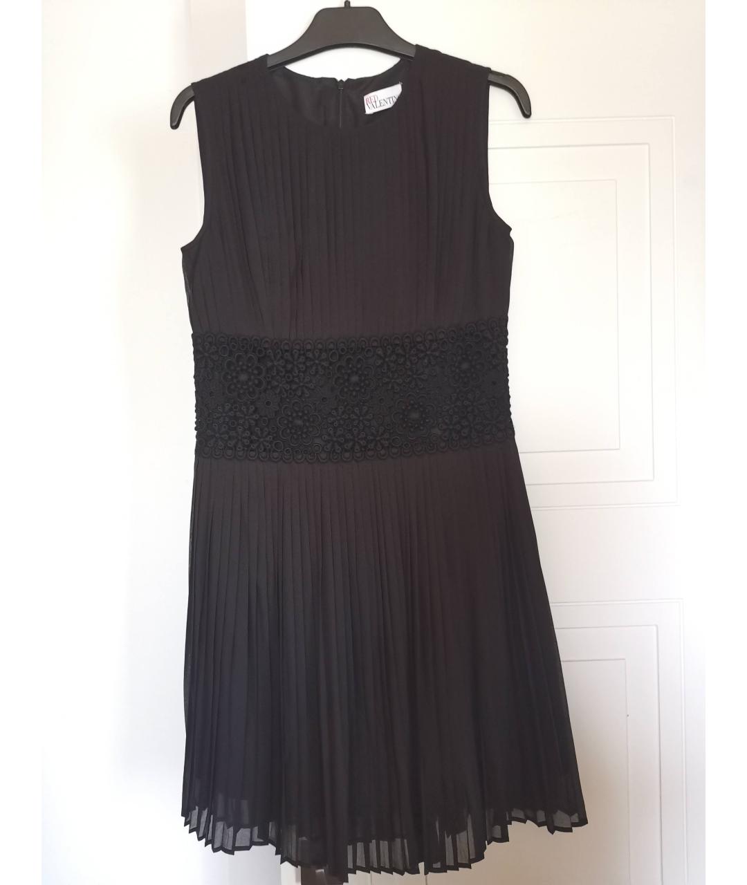 RED VALENTINO Черное шелковое коктейльное платье, фото 6