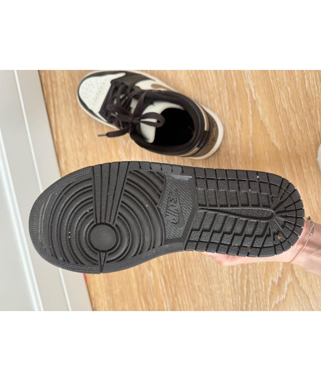 JORDAN Коричневые кроссовки из искусственной кожи, фото 6