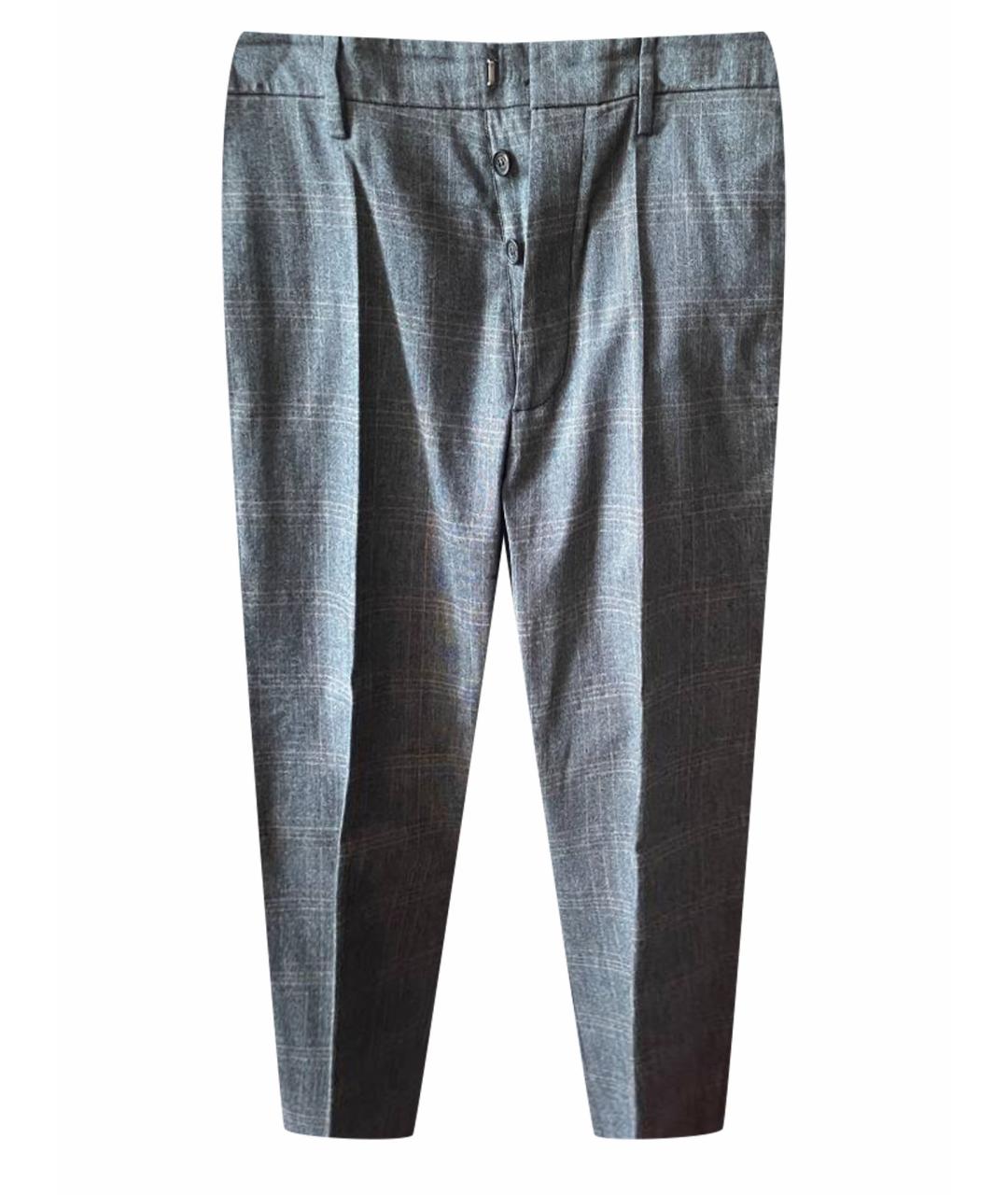 DSQUARED2 Серые хлопковые классические брюки, фото 1