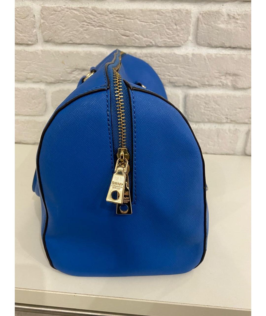 DKNY Синяя кожаная сумка тоут, фото 2
