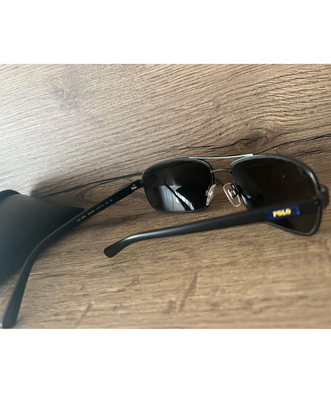 POLO RALPH LAUREN Черные металлические солнцезащитные очки, фото 4