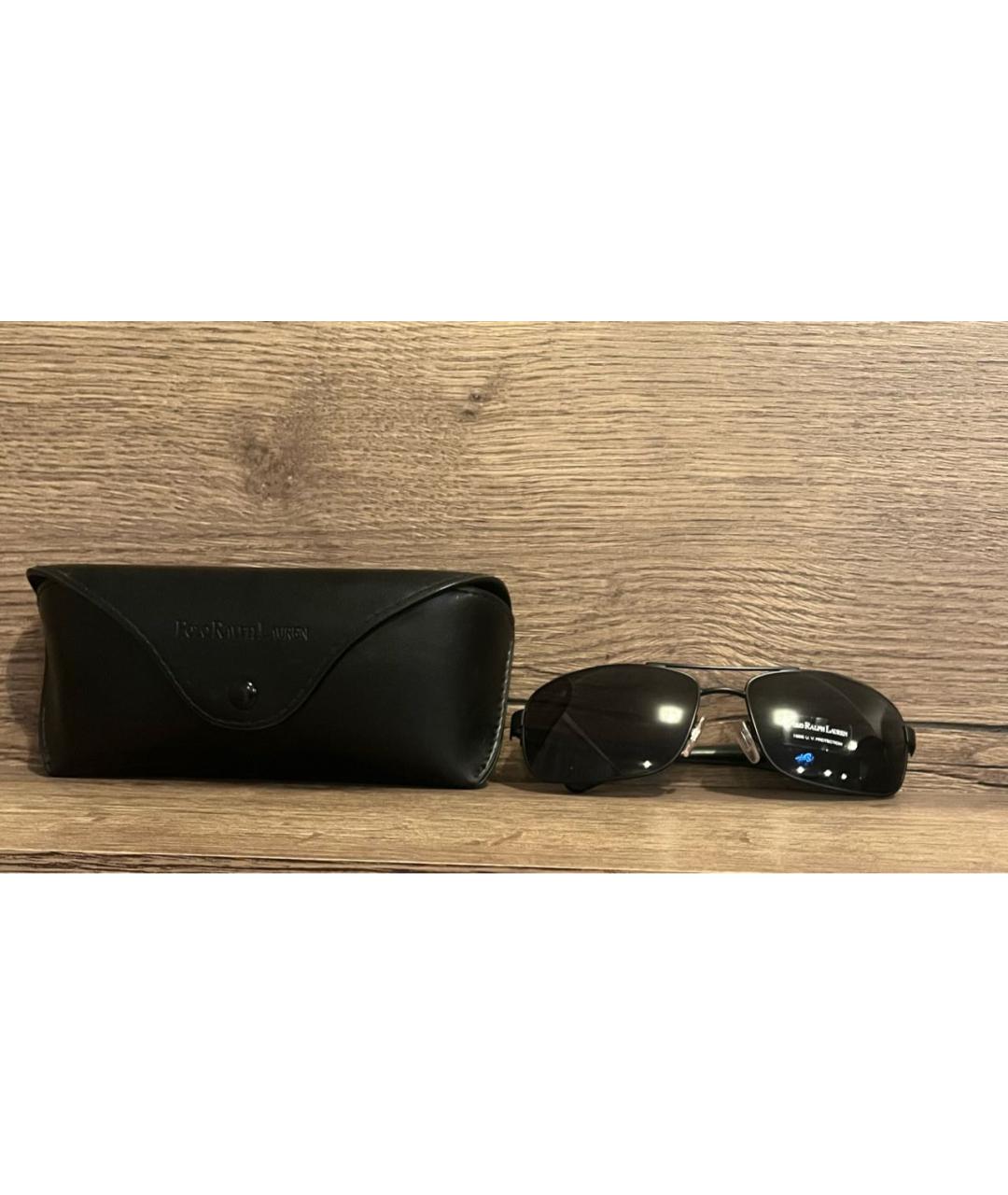 POLO RALPH LAUREN Черные металлические солнцезащитные очки, фото 2