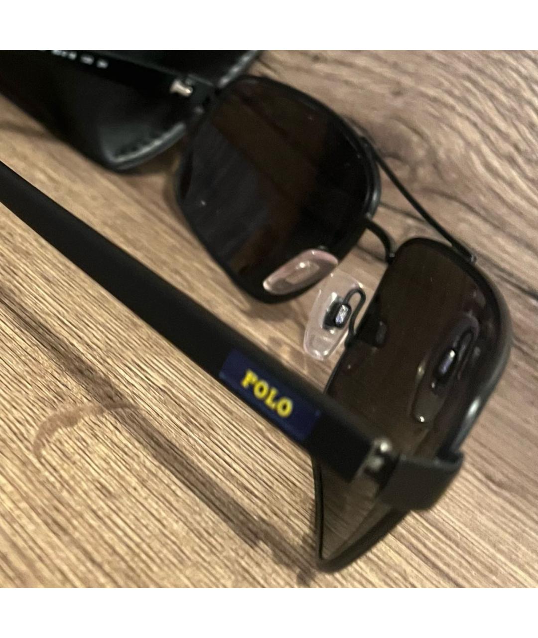 POLO RALPH LAUREN Черные металлические солнцезащитные очки, фото 3