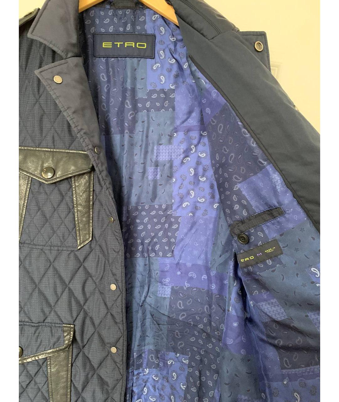 ETRO Темно-синяя полиэстеровая куртка, фото 6