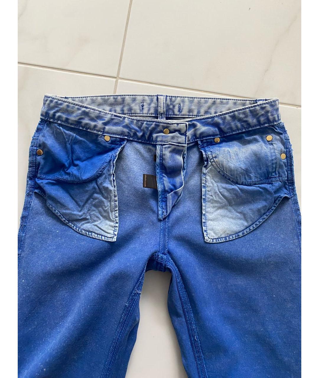 ROBERTO CAVALLI Голубые хлопковые джинсы клеш, фото 3