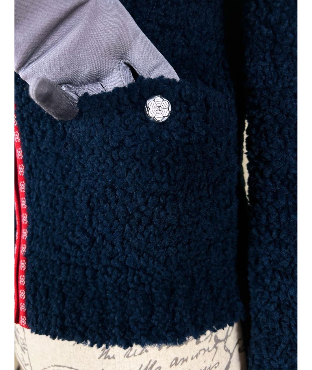 CHANEL PRE-OWNED Синий шерстяной жакет/пиджак, фото 8