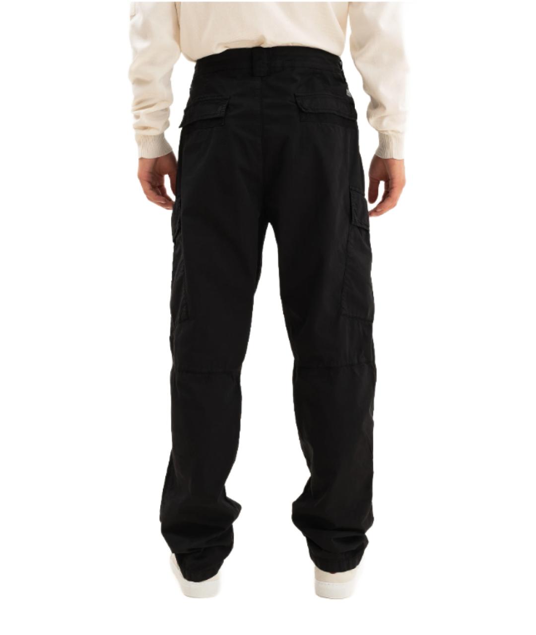 CP COMPANY Черные хлопко-эластановые повседневные брюки, фото 2